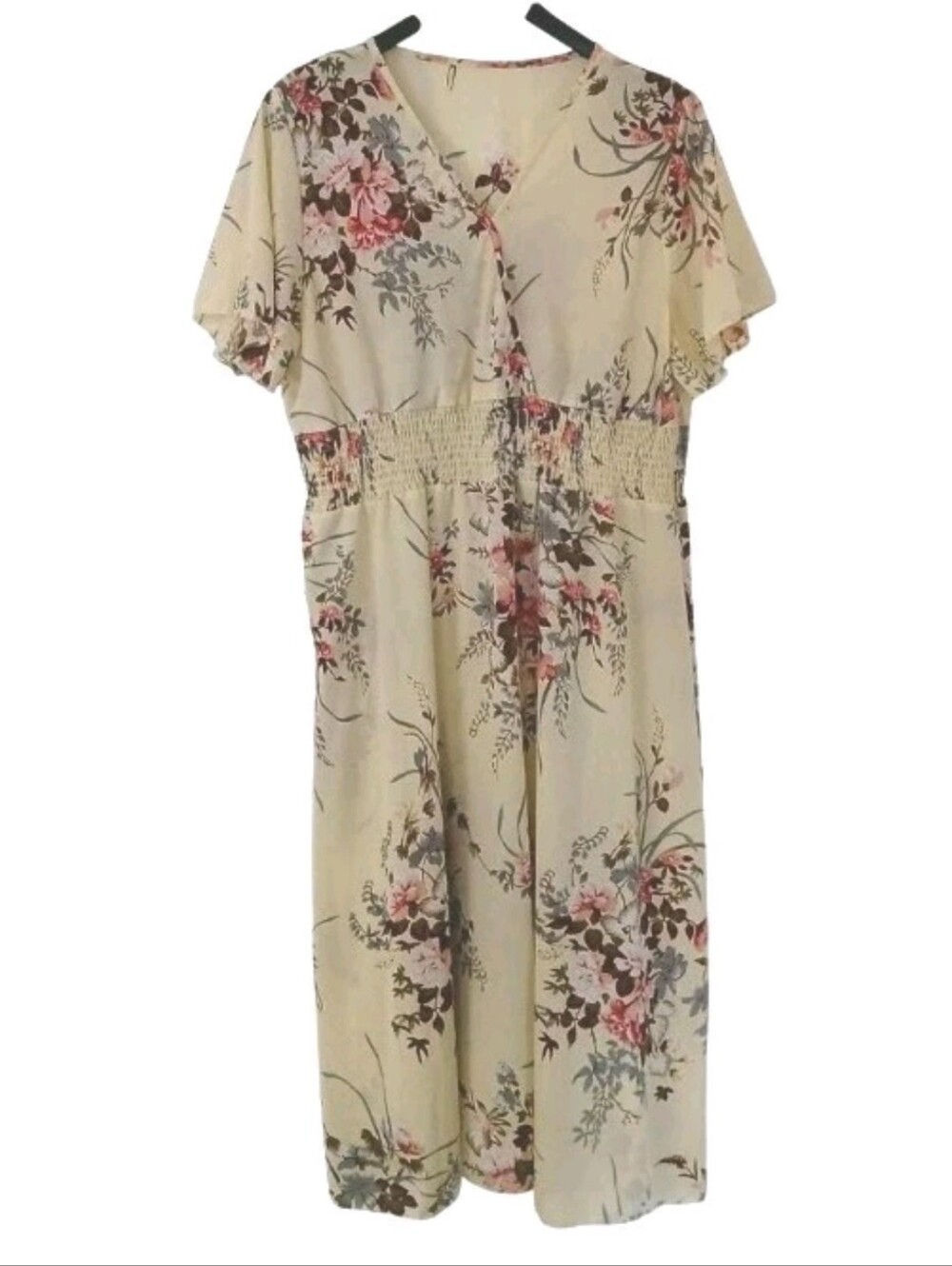 Women's 1XL? Sheer Floral Print Midi Dress